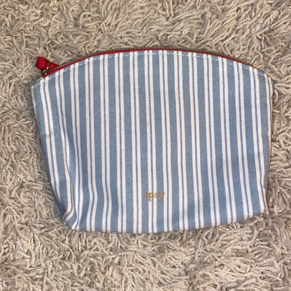 Blue and white Ipsy bag